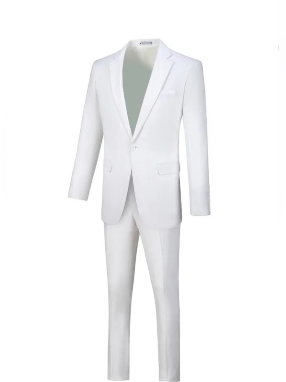 Classic White Three-Piece Suit - Modern Slim  Fit sz 38
